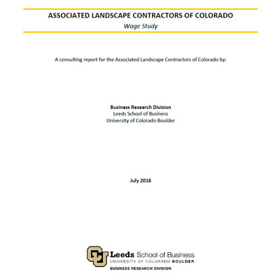 Wage Study for Colorado Landscape Industry Wage Study for Colorado Landscape Industry