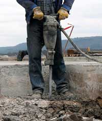 Jackhammer on concrete