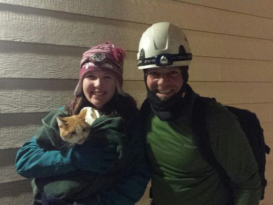 Patrick O'Meara and the rescued cat