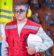 Man wearing safety gear