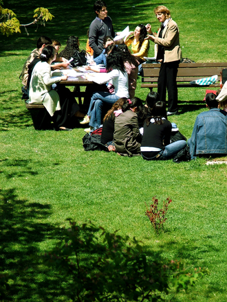 students outdoors